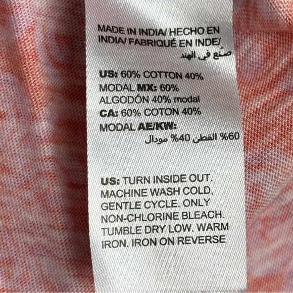 Chico’s Shirt Women 4 (XXL) Pink Coral‎ Short Sleeve Jacquard Embroidered *Read - Picture 11 of 12